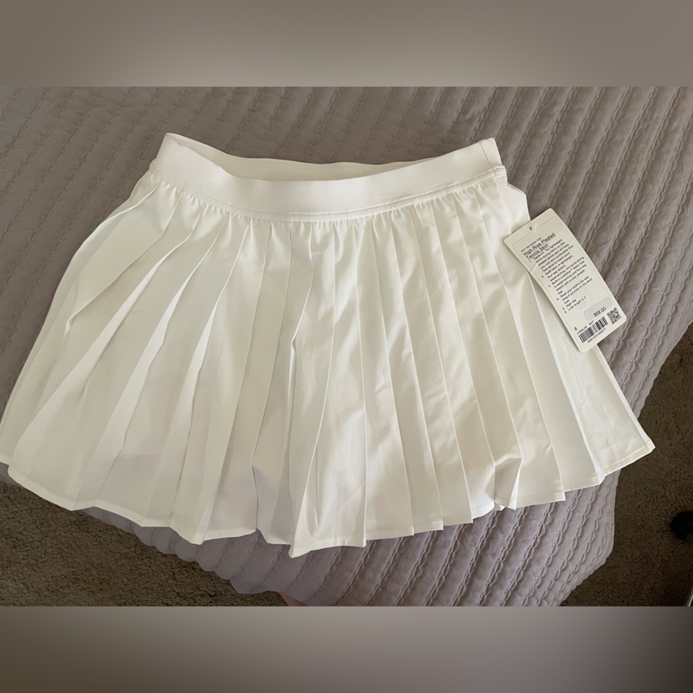 Lululemon White High Rise Pleated Tennis Skirt